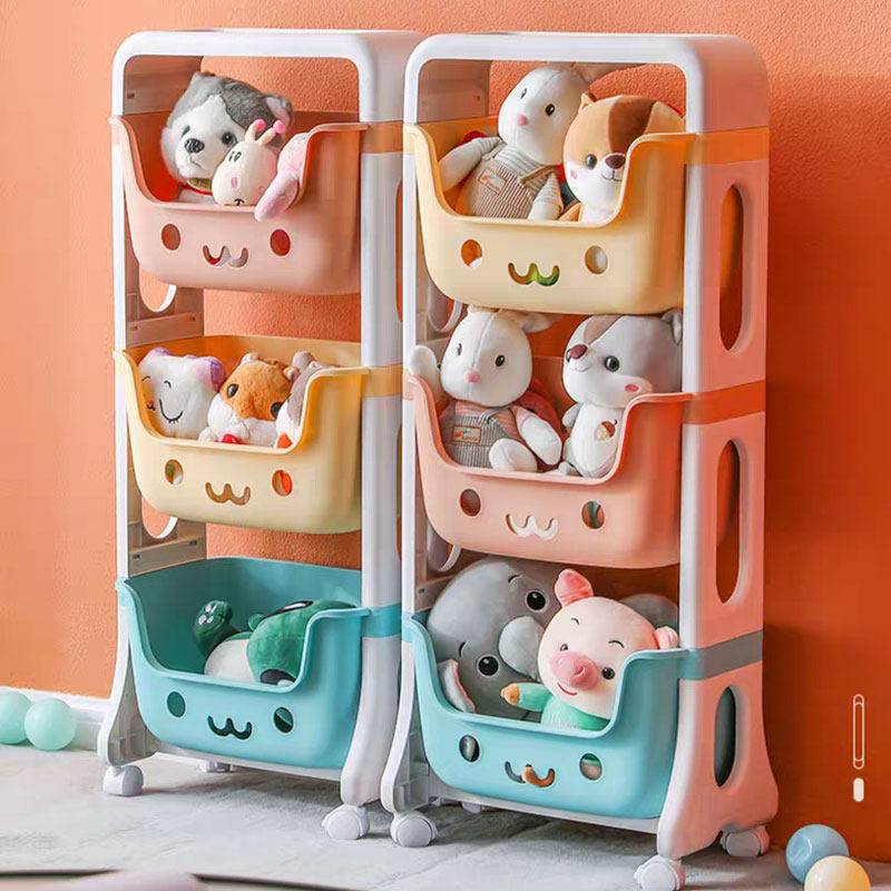 宝宝玩具架子置物架多层儿童玩具收纳架分类收纳神器筐子移动带轮