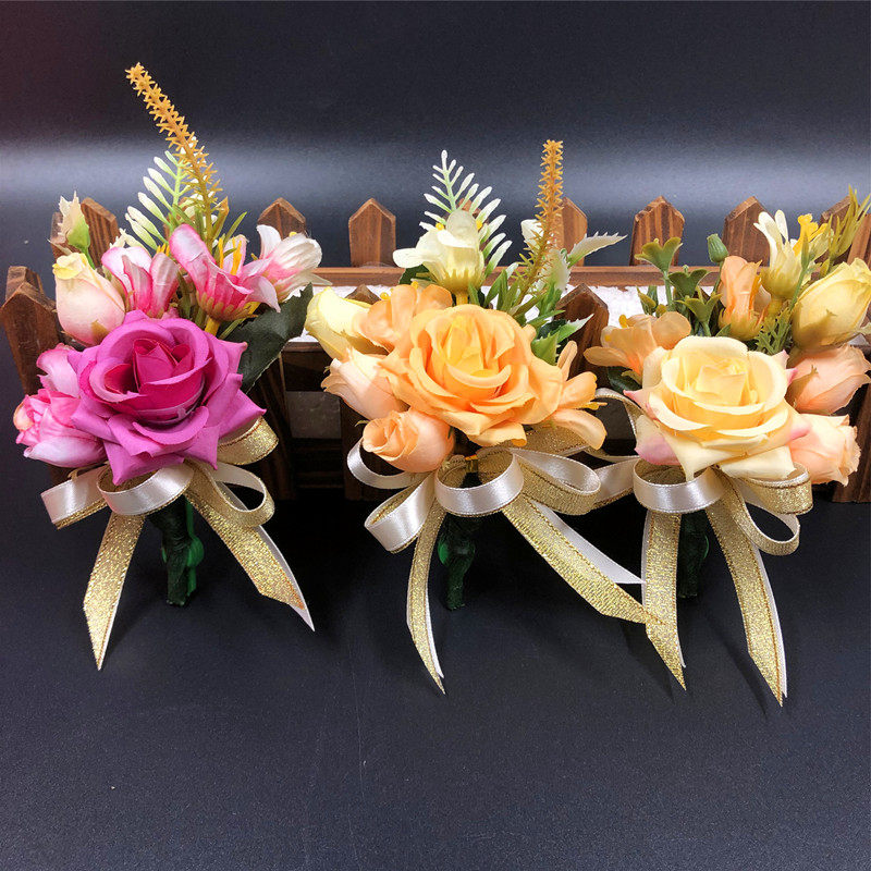 金纽2021公司商务开业庆典毕业胸花定制仿真花婚礼贵宾森系胸襟花