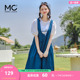 mc2法式背带裙泡泡袖连衣裙套装夏季新款a字裙两件套韩版学生