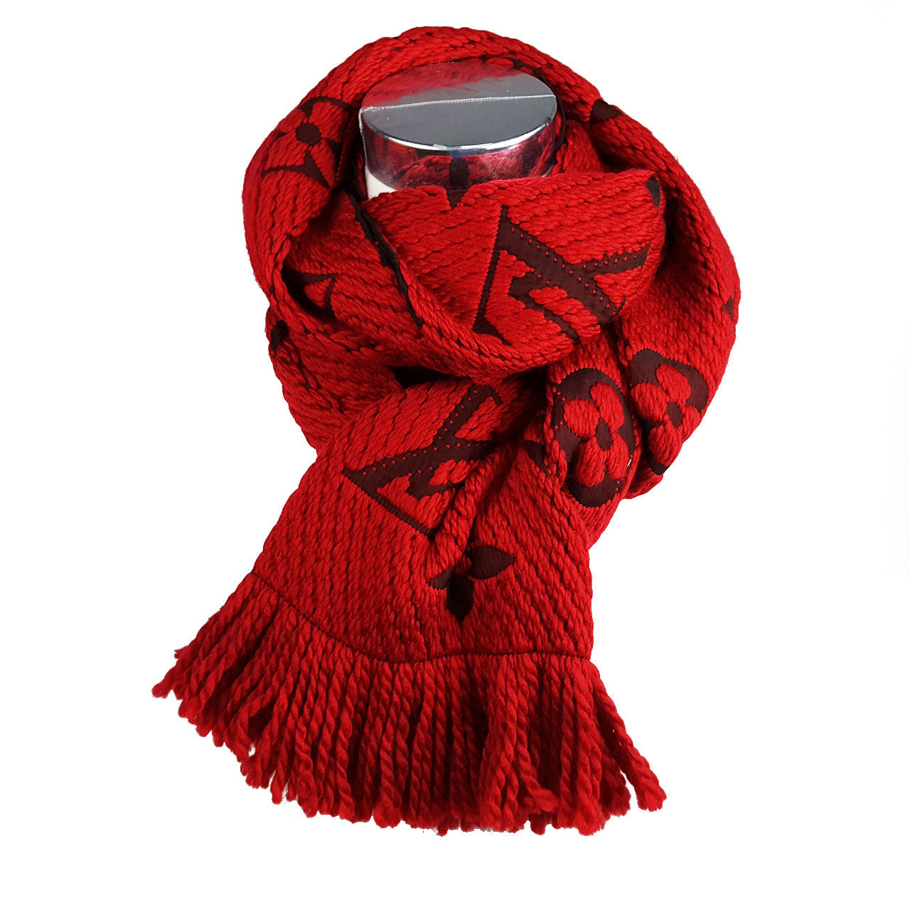 [无保留价][9.9新] lv 红色 羊毛 围巾 hs455