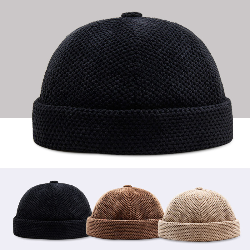 新款雅痞地主帽男秋冬户外休闲无檐瓜皮帽街头男帽复古个性潮帽女