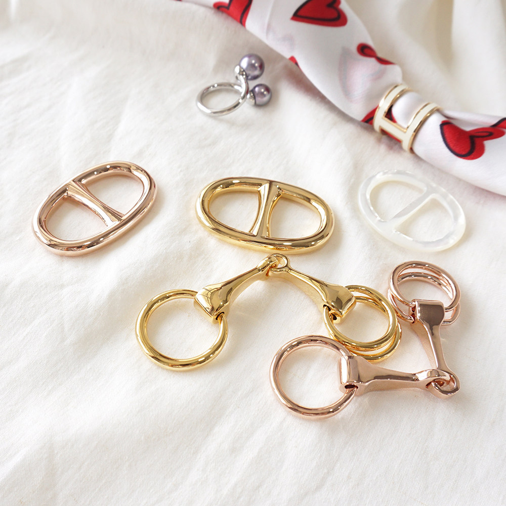 网红爆款高档韩国饰品马衔扣丝巾扣精品披肩扣纯铜方巾扣多色可选