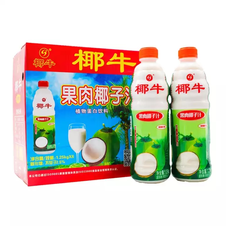 椰牛果肉椰子汁饮品1.25L X6瓶装整箱海南椰奶植物果味饮料包邮