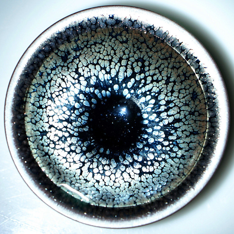 【斗笠油滴对盏】油滴精彩 陆承贵 建盏名家 上口径8.4cm 1315