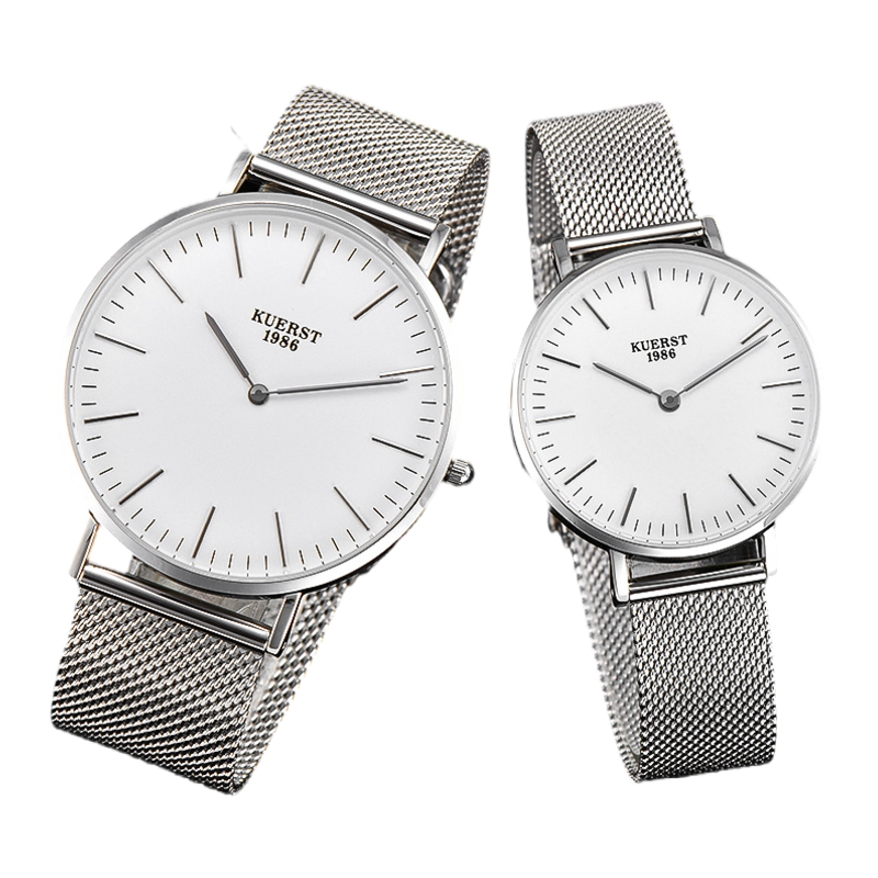 瑞士品牌KUERST/酷尔时顿情侣石英钢带手表超薄时尚腕表送礼推荐