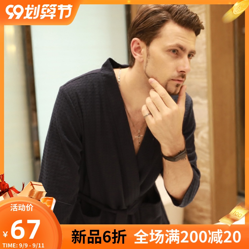 robe summer Large Thin section Easy Couple pajamas spring and autumn hotel water uptake Simplicity Japanese white bathrobein the Lingerie/Men's underwear/Tracksuit , Nightwear/Bathrobes category - from Buy2taobao.com to provide professional Taobao agent buy service