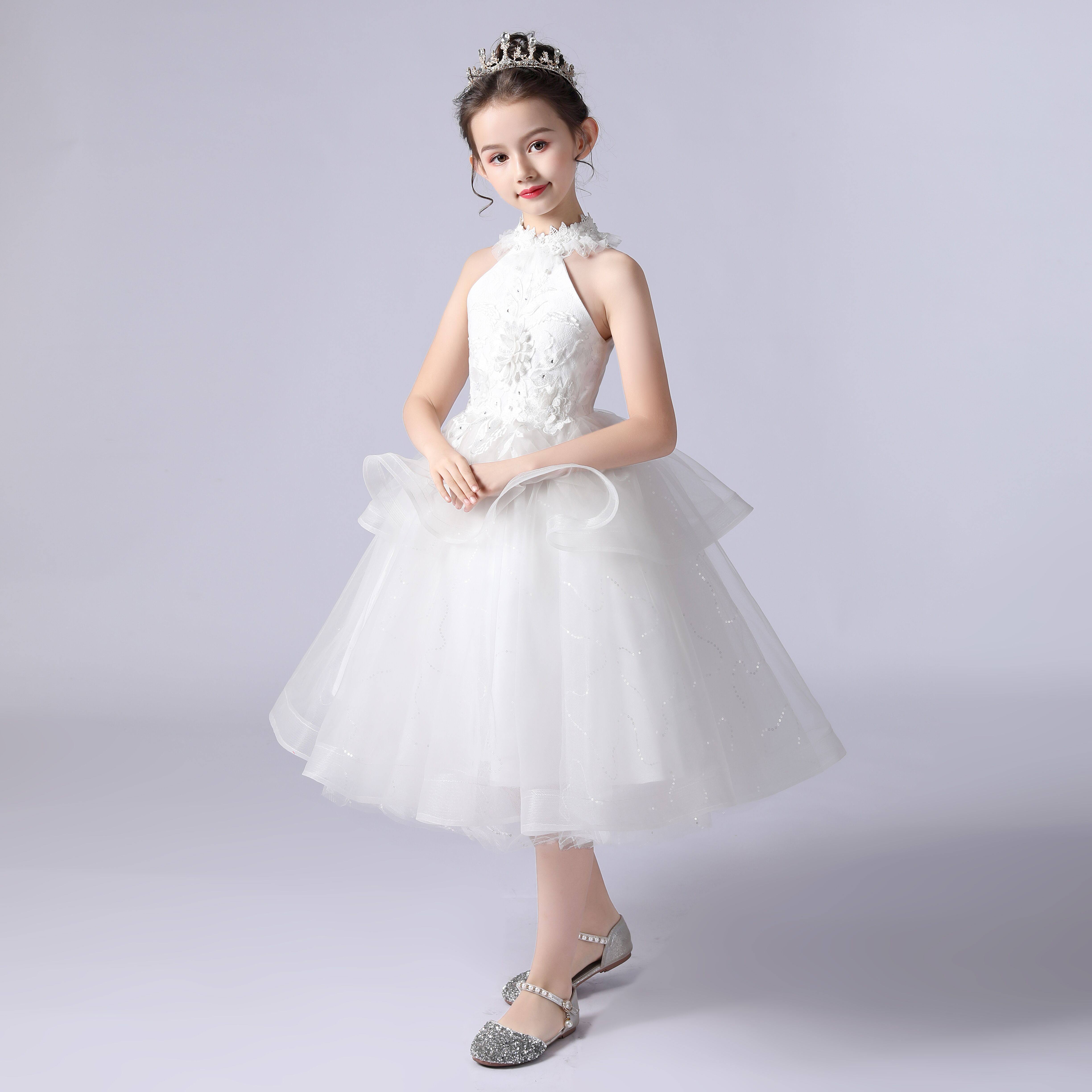 儿童礼服公主裙白纱裙主持服花童礼服