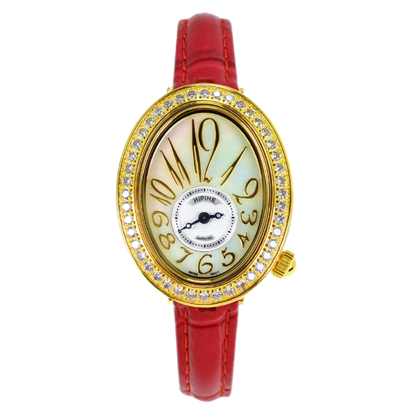 hipine/西普尼金表纯金999足金表女 皇后系列 黄金女士镶钻小众表