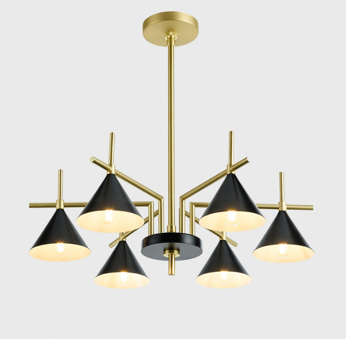 现代简约多头锥形灯罩组合装饰时尚餐厅客厅吊灯样板房设计师的灯