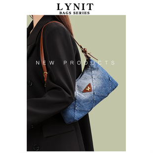 LYNIT 腋下包女小众设计感今年流行大容量通勤牛仔包时尚斜挎包包