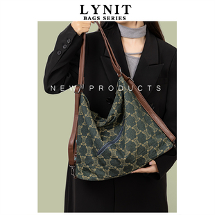 LYNIT 今年流行大容量托特包女复古印花双肩包高级感单肩斜挎包包