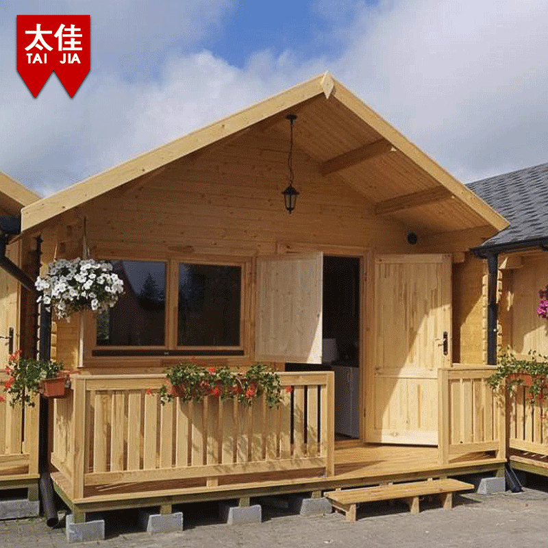 室外快装别墅小木屋岗亭塑木1688元户外樟子松防腐木木屋民宿定制别墅