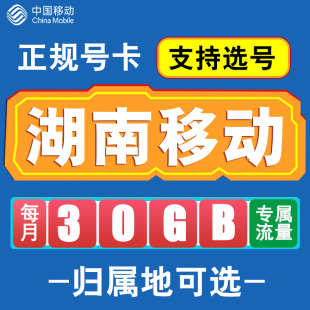 湖南移动卡手机电话卡4G流量通话卡全国通用长期低月租无漫游