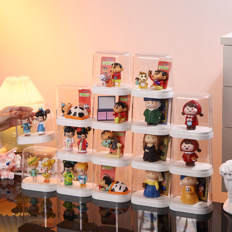 盲盒收纳展示架泡泡玛特透明摆件潮玩单盒陈列乐高亚克力手办盒