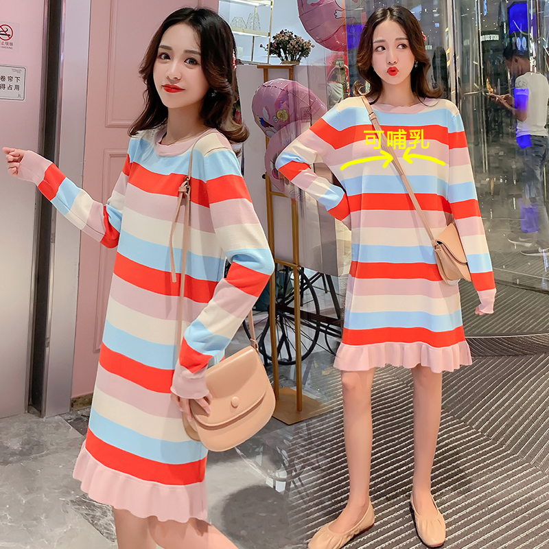 哺乳期女装潮妈外出秋冬季孕妇哺乳两用连衣裙毛衣针织加厚喂奶潮|ruв категории Женская одежда, платье - от Buy2taobao.com для оказания профессиональной услуги покупки агента Taobao