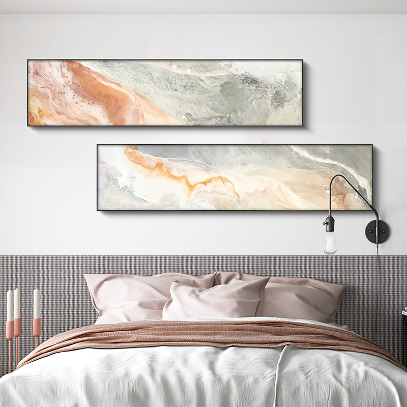 择一 岩语音符 简约现代卧室床头装饰画横幅客厅背景墙挂画抽象