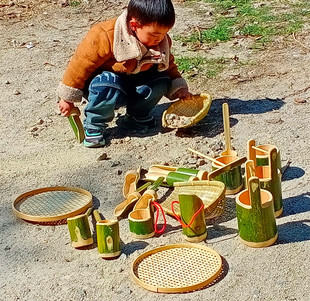 竹子戏水玩沙玩具幼儿园户外沙水池沙滩沙堆挖沙子工具玩水器材