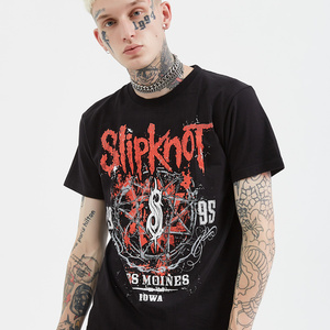 摇滚帝国重金属slipknot活结乐队纯棉大码印花字母涂鸦短袖t恤