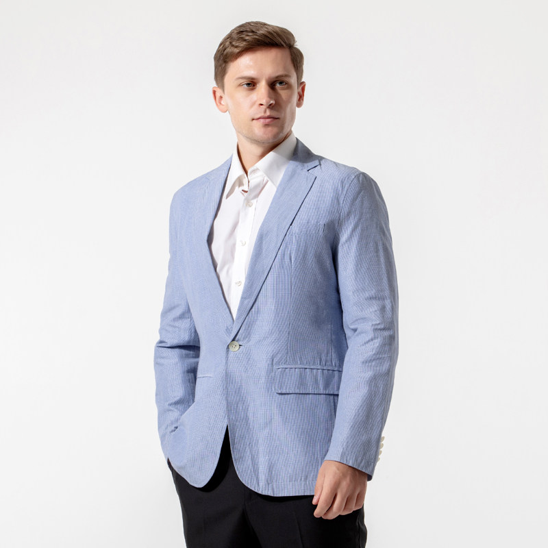 kd1214卡尔牌撤柜尾货秋季男士时尚商务休闲清爽浅蓝色棉质单西服