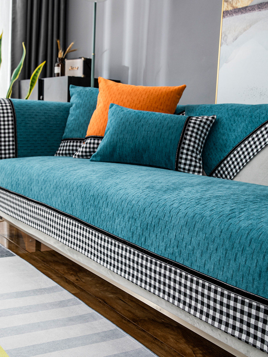 沙发垫四季通用防滑雪尼尔简约现代客厅皮沙发坐垫新中式沙发套罩