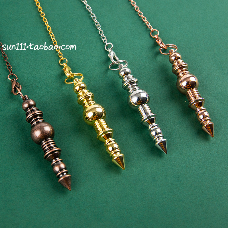 灵摆黄铜实心金属灵摆吊坠灵气挂件明珠塔欧美新款项链新手套装