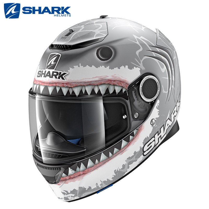 车迷辰shark spartan 鲨鱼四季男女碳纤维全覆式双镜片摩托车头盔