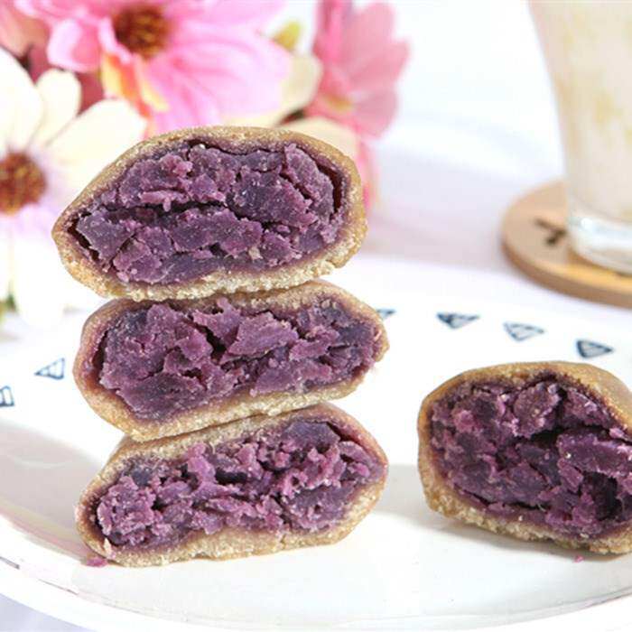 紫薯饼全麦手工低饼干粗粮卡脂代餐饱腹低蔗糖少油压缩零食健身