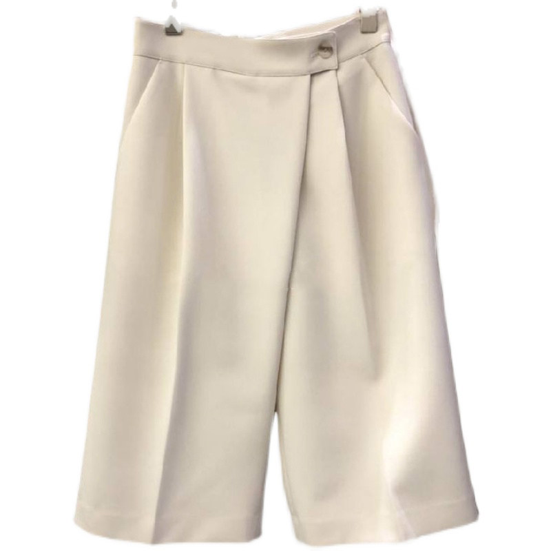 白色西装短裤女夏阔腿大码韩版胖mm显瘦薄款中裤宽松直筒五分裤潮