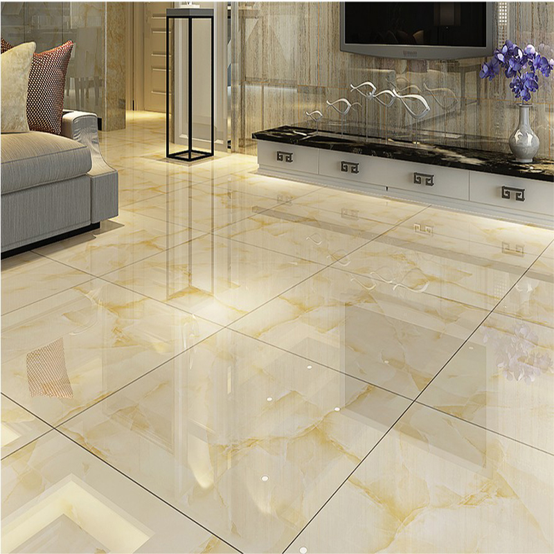 瓷砖地砖800x800大理石客厅防滑地板砖釉面砖暖色黄色通体磁砖80