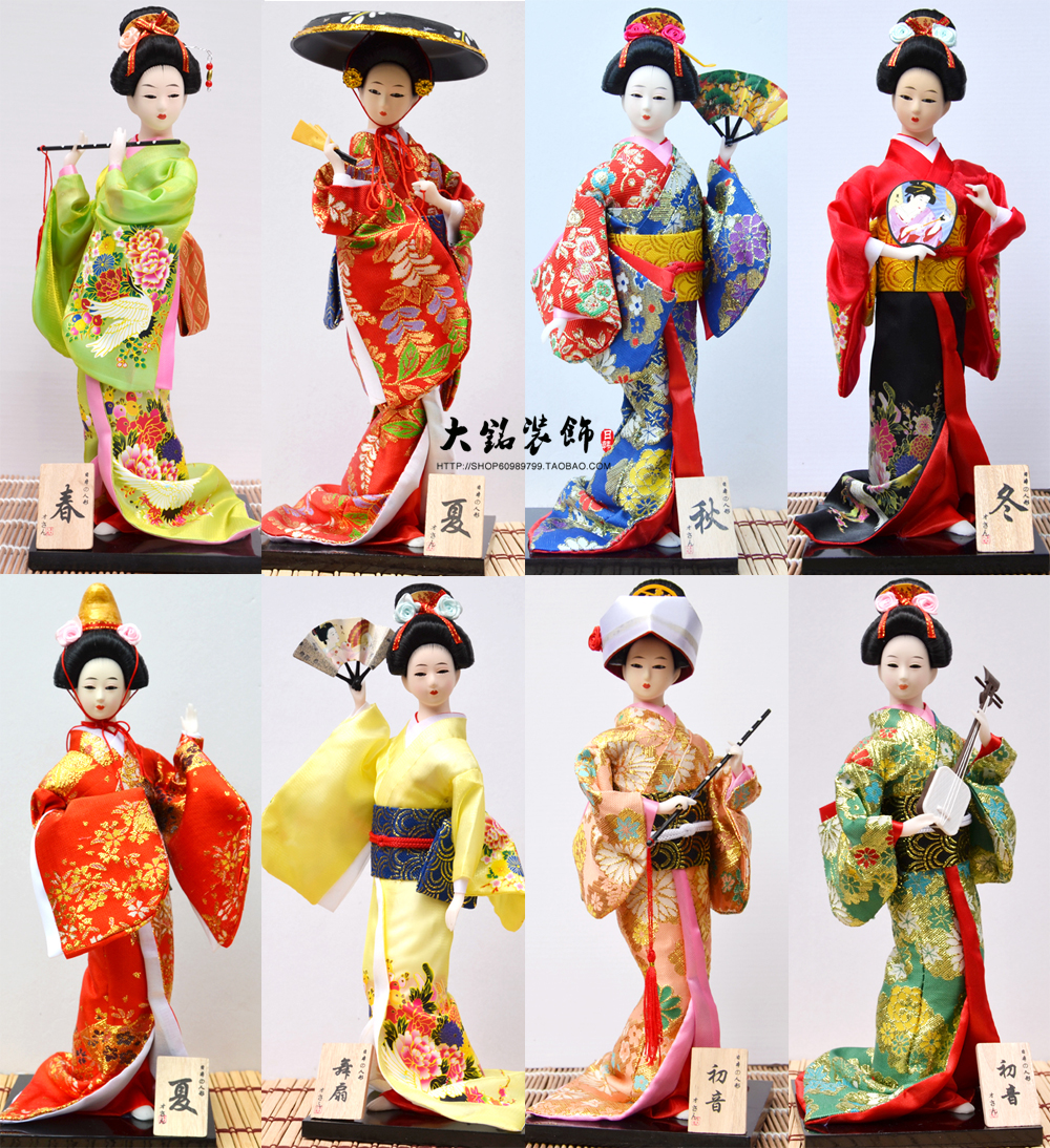 日本人偶日式和服娃娃人形艺妓绢人装饰摆设节日送礼餐厅酒店用品