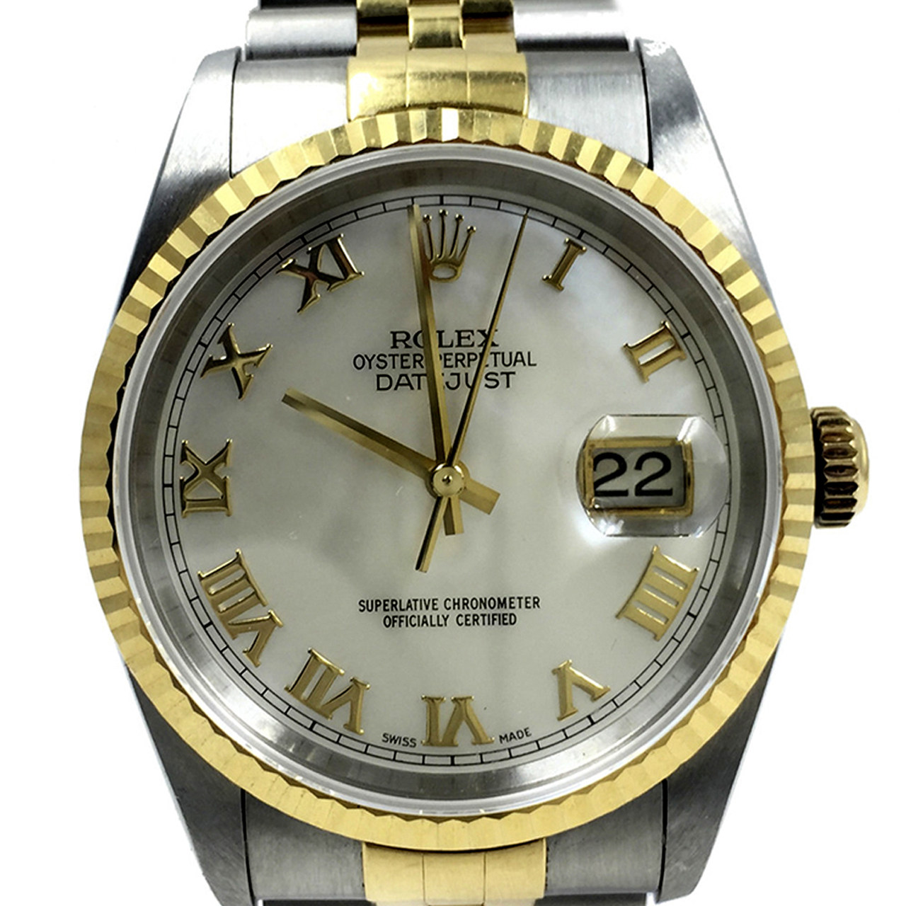 [国检][9.5新]劳力士16233间金自动机械男士腕表