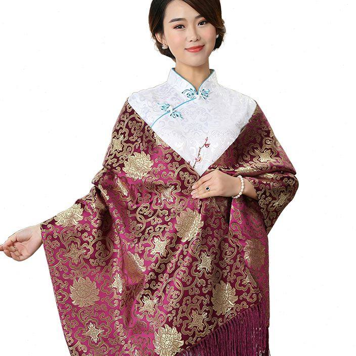 南京云锦刺绣披肩中国风礼品特色礼物送老外特产纪念品云锦围巾
