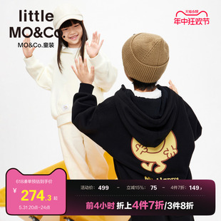 加绒 little moco童装奇先生妙小姐IP男童女童薄绒夹克卫衣外套