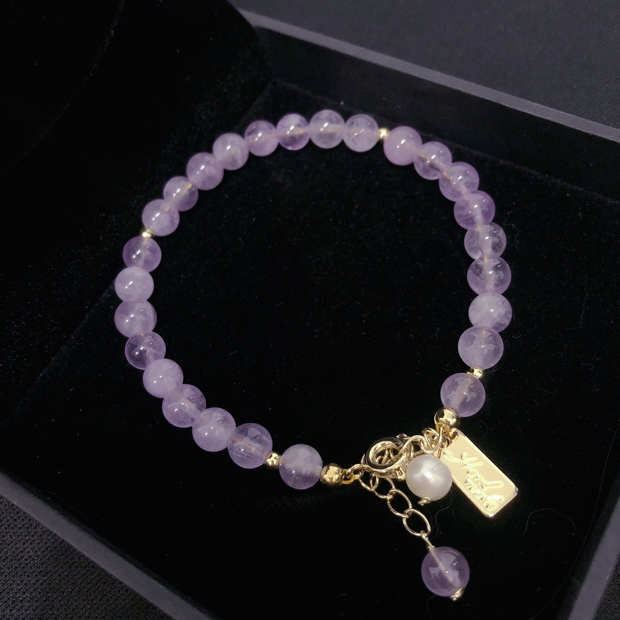 轻奢天然极细薰衣草紫水晶小方牌显白手链女手串高级闺蜜礼物优惠券