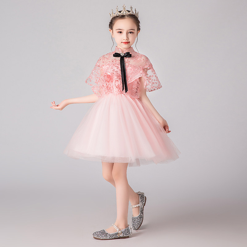 女童礼服生日公主裙走秀花童蓬蓬纱儿童小孩主持人钢琴演出服洋气