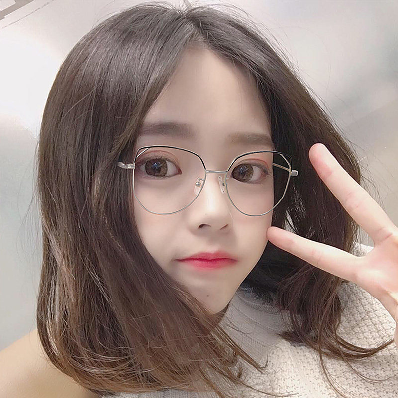 猫耳眼镜框女网红款韩版潮流ins可爱舒适成品近视眼镜女可配度数