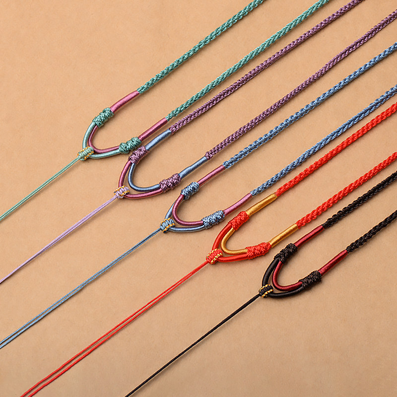 中国结项链手工编织银线挂玉文玩玉线批绳 原价0.8元 现价0.