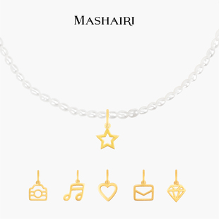MASHAIRI珍珠糖项链轻奢小众高级感新款天然巴洛克珍珠吊坠锁骨链