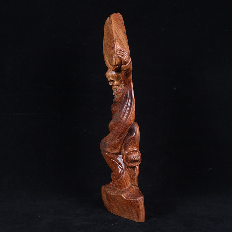 [源头好货-仙游]降香黄檀 黄花梨木举石达摩 手工雕刻 老料制作