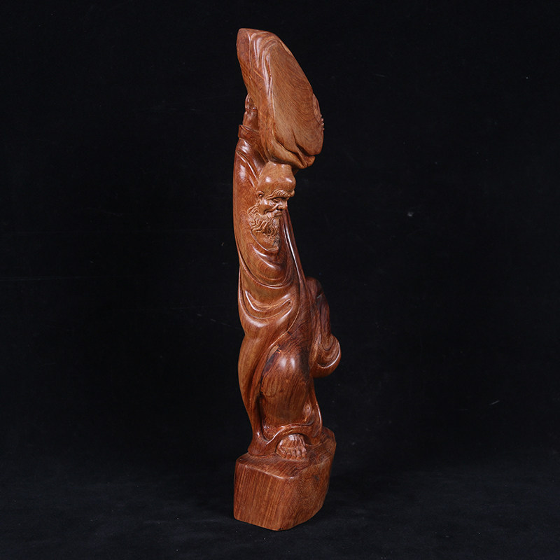 [源头好货-仙游]降香黄檀 黄花梨木举石达摩 手工雕刻 老料制作