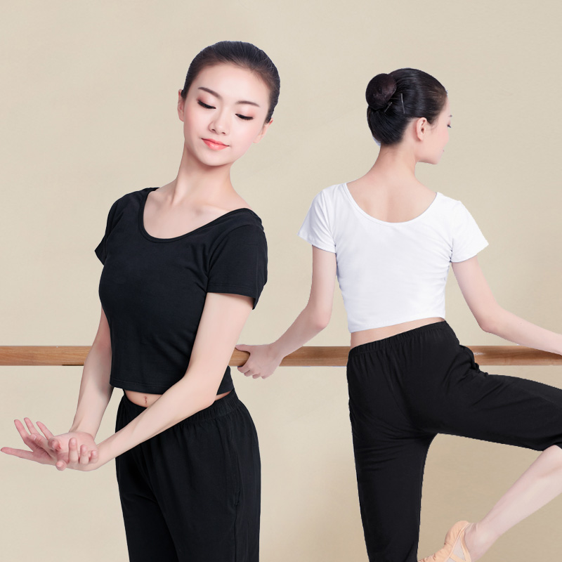 拉丁舞服装夏季短袖T恤舞蹈练功服露脐白色上衣成人爵士舞体操服在类目 运动/瑜伽/健身/球迷用品, 舞蹈/健美操/体操, 拉丁舞, 拉丁舞上装中 - 来自Buy2taobao.com提供专业的淘宝代购服务