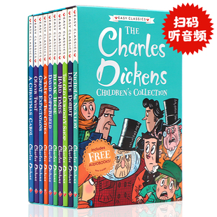 现货查尔斯狄更斯10册盒装英文版小说 the charles dickens 大卫科波菲尔 双城记 雾都孤儿原版Oliver Twist正版儿童文学课外阅读