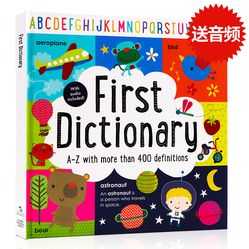 大开精装儿童英语辞典400词 first Dictionary 100 words 原版音频 全彩图解词典进口书英文原版字典工具书插画幼儿园小学生适用