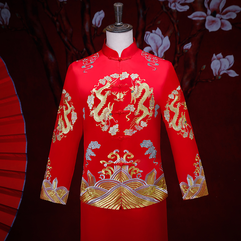 秀禾服新郎2021新款男款敬酒服中式婚纱礼服红色旗袍复古中国风春|ruв категории Женская одежда, Cвадебные платья, ципао - от Buy2taobao.com для оказания профессиональной услуги покупки агента Taobao