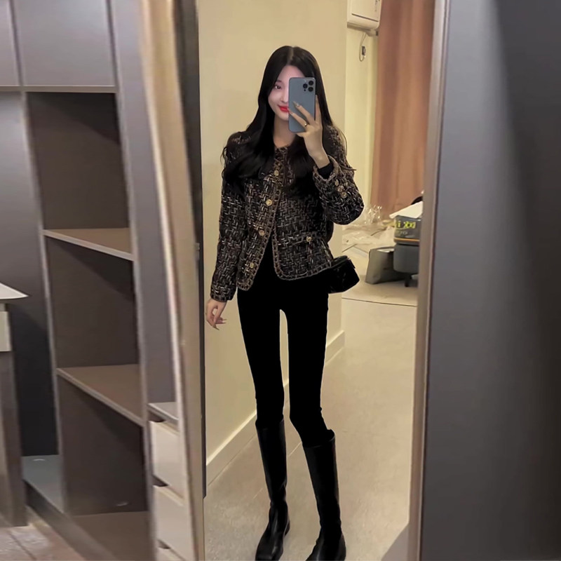 小香风外套休闲女装2022新款秋季套装小脚裤高级感气质名媛两件套