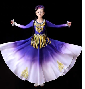 六一幼儿女童新疆舞演出服儿童款维族舞蹈服回族少数民族表演服装