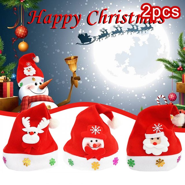 snowmanelksantaclaushatsmerrychristmashatlightuple