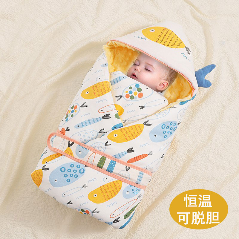 婴儿春秋冬加厚豆豆抱被初生宝宝纯棉产房包被新生儿襁褓外出抱毯
