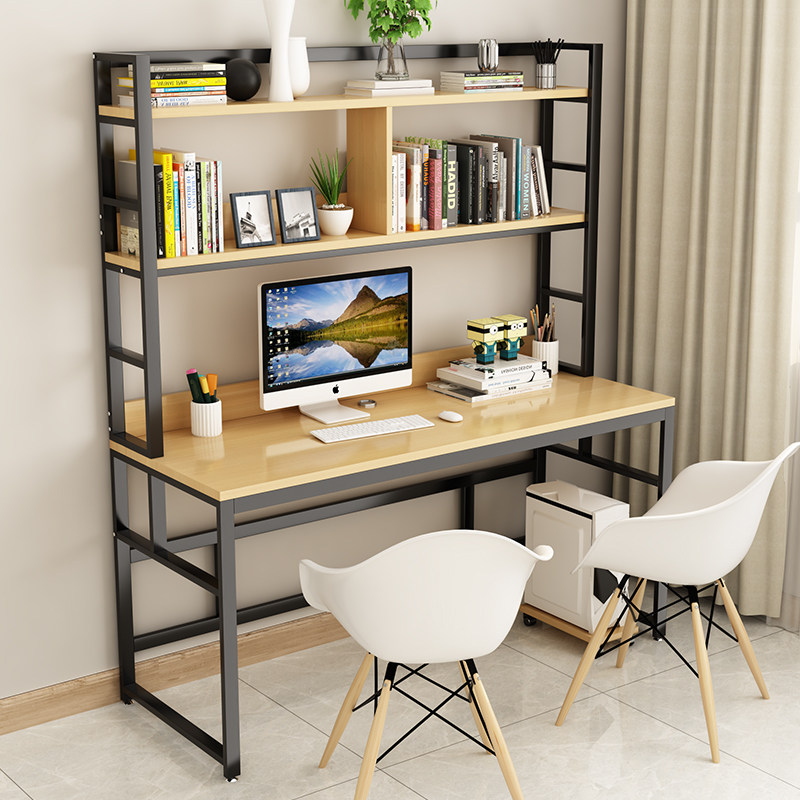 壹香树简约风格公寓办公宿舍楼书桌置物电脑桌网红白色铁艺自如