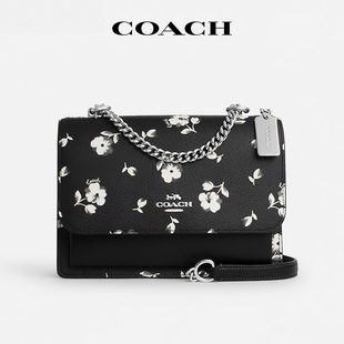 【官方授权】COACH/蔻驰Klare皮质风琴女包黑白花单肩斜挎腋下包